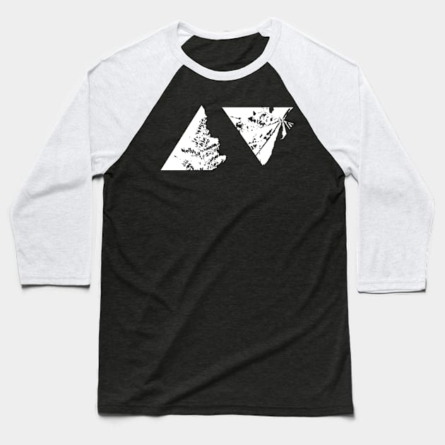 Nature Triangles White Baseball T-Shirt by samuel sisco